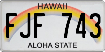 HI license plate FJF743