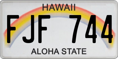 HI license plate FJF744