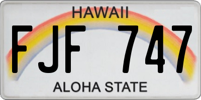 HI license plate FJF747