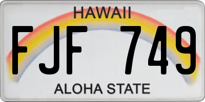 HI license plate FJF749