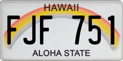 HI license plate FJF751