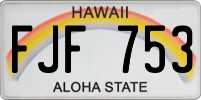HI license plate FJF753
