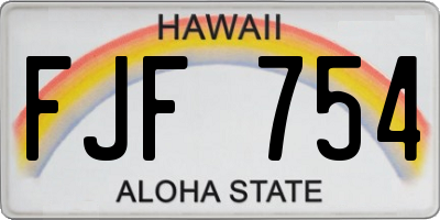 HI license plate FJF754