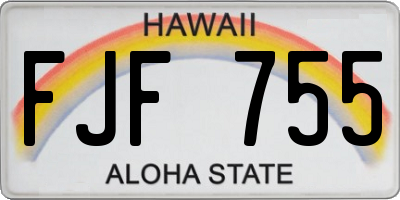 HI license plate FJF755