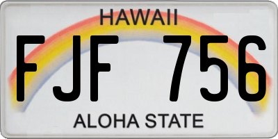 HI license plate FJF756