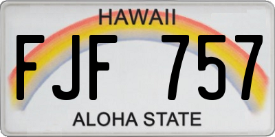 HI license plate FJF757