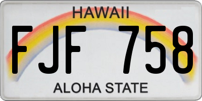 HI license plate FJF758