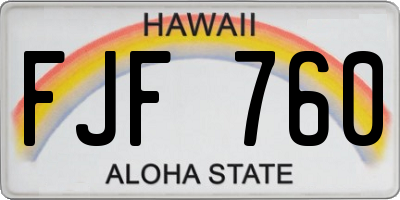 HI license plate FJF760