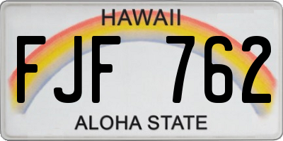 HI license plate FJF762