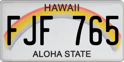 HI license plate FJF765