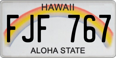 HI license plate FJF767