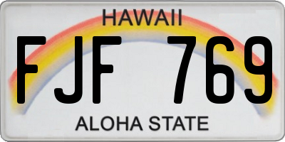 HI license plate FJF769