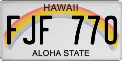 HI license plate FJF770