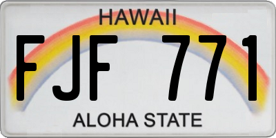 HI license plate FJF771
