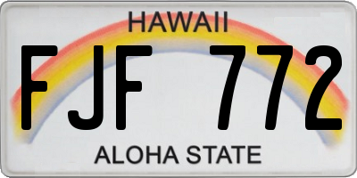 HI license plate FJF772