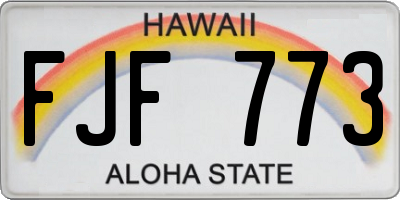 HI license plate FJF773