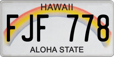 HI license plate FJF778