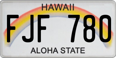 HI license plate FJF780