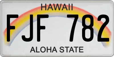 HI license plate FJF782