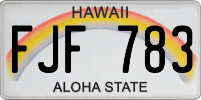 HI license plate FJF783