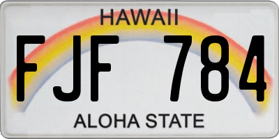 HI license plate FJF784