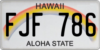 HI license plate FJF786