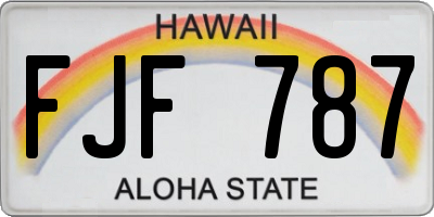 HI license plate FJF787