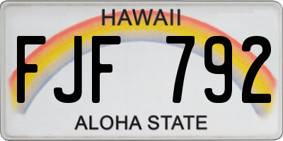 HI license plate FJF792