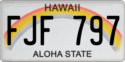HI license plate FJF797