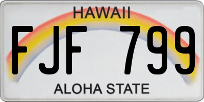 HI license plate FJF799