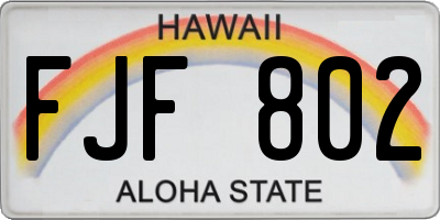 HI license plate FJF802