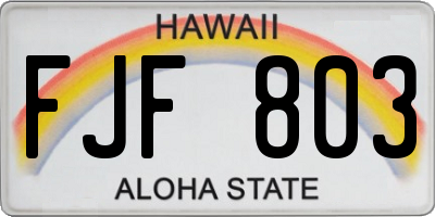 HI license plate FJF803