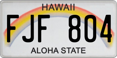 HI license plate FJF804