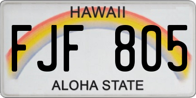 HI license plate FJF805
