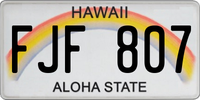 HI license plate FJF807