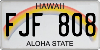 HI license plate FJF808