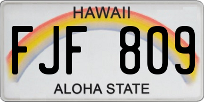 HI license plate FJF809