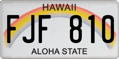 HI license plate FJF810