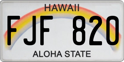 HI license plate FJF820