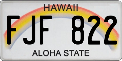 HI license plate FJF822