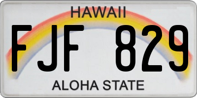 HI license plate FJF829
