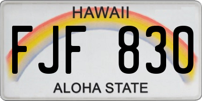 HI license plate FJF830