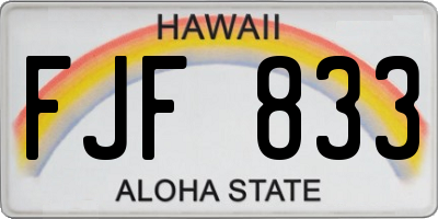 HI license plate FJF833