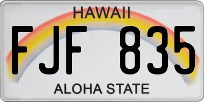 HI license plate FJF835
