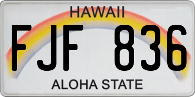 HI license plate FJF836