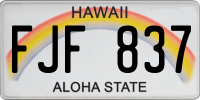 HI license plate FJF837