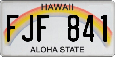 HI license plate FJF841