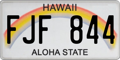 HI license plate FJF844