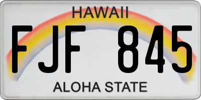 HI license plate FJF845
