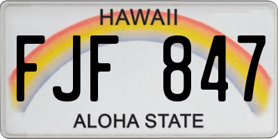 HI license plate FJF847